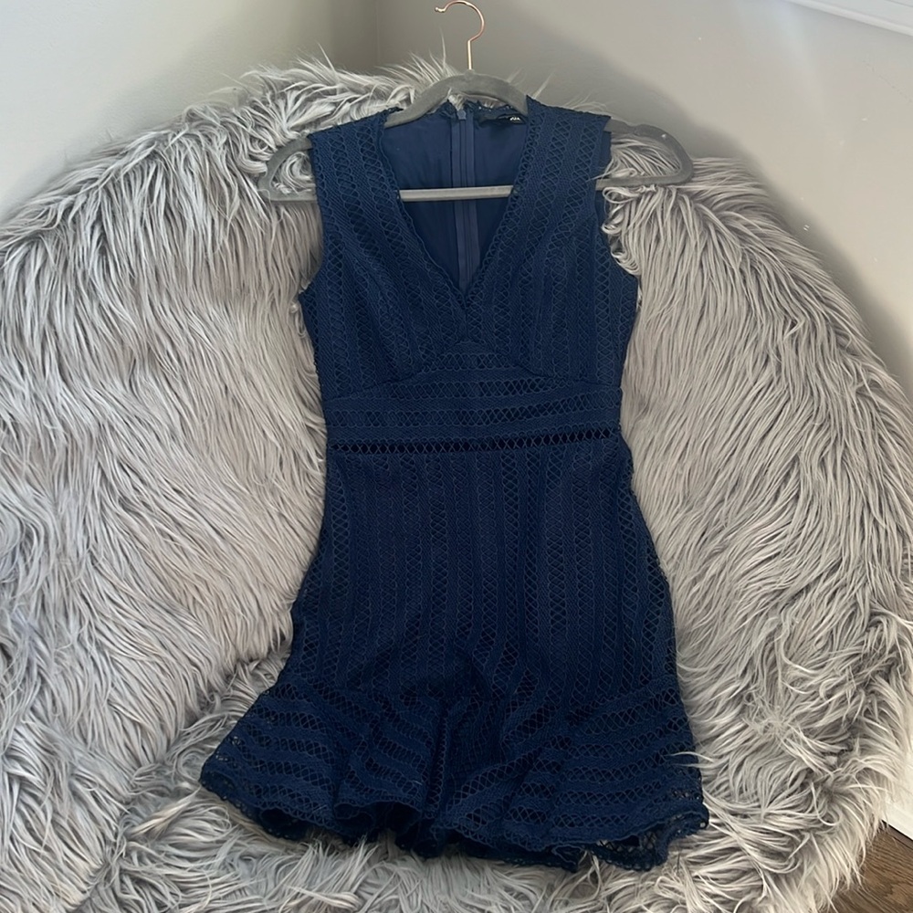 Aqua navy dress